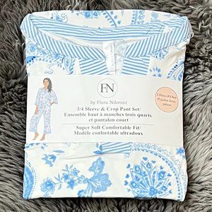 Flora Nikrooz Pyjama Set | 2 Piece Set | Blue & White | Floral | Various Sizes